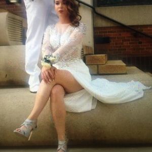 Stunning prom formal see through sequence gown 💃.